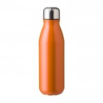 Botella de aluminio reciclado con tapón de rosca de acero 550ml color naranja primera vista