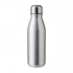 Botella de aluminio reciclado con tapón de rosca de acero 550ml color plateado primera vista