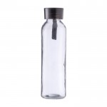 Botella de cristal con tapón y correa de silicona a juego 500ml color negro primera vista