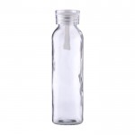 Botella de cristal con tapón y correa de silicona a juego 500ml color blanco primera vista