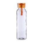 Botella de cristal con tapón y correa de silicona a juego 500ml color naranja primera vista