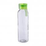 Botella de cristal con tapón y correa de silicona a juego 500ml color verde claro tercera vista