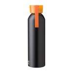 Botella de aluminio reciclado con acabado mate y tapón de color 650ml color naranja primera vista