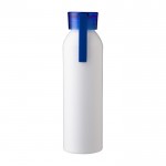Botella de aluminio reciclado mate con tapón y correa a juego 650ml color azul claro primera vista