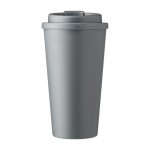 Vaso de plástico con apertura para bebida con tapa de rosca 475ml color gris primera vista