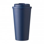 Vaso de plástico con apertura para bebida con tapa de rosca 475ml color azul marino primera vista