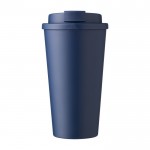 Vaso de plástico con apertura para bebida con tapa de rosca 475ml color azul marino sexta vista