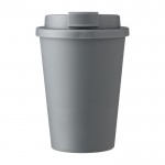 Vaso de plástico con tapa de rosca y apertura para beber 350ml color gris primera vista