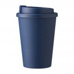 Vaso de plástico con tapa de rosca y apertura para beber 350ml color azul marino segunda vista