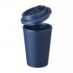 Vaso de plástico con tapa de rosca y apertura para beber 350ml color azul marino cuarta vista