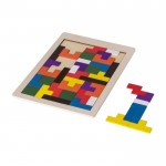 Juego del rompecabezas con 40 piezas de madera de colores color marrón quinta vista