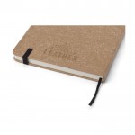 Libreta de piel reciclada con portabolígrafos A5 hojas a rayas color negro quinta vista