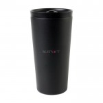 Vaso térmico de acero reciclado con aislamiento al vacío 500ml color negro vista con logo