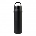 Botella de agua en acero inoxidable reciclado con tapa dual 470ml color negro