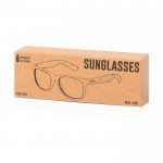 Gafas de sol hechas de caña de trigo con lente negro UV400 vista con caja