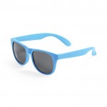 Gafas de sol hechas de caña de trigo con lente negro UV400 color azul primera vista