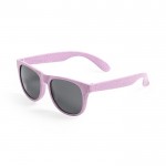 Gafas de sol hechas de caña de trigo con lente negro UV400 color rosa primera vista