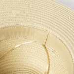 Sombrero de ala ancha con cinta color natural cuarta vista