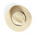 Sombrero de ala ancha con cinta color natural quinta vista