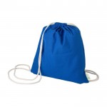 Mochila de cuerdas algodón 100% reciclado y cuerdas naturales 120 g/m2 color azul primera vista