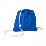 Mochila de cuerdas algodón 100% reciclado y cuerdas naturales 120 g/m2 color azul segunda vista