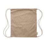 Mochila de cuerdas algodón 100% reciclado y cuerdas naturales 120 g/m2 color caqui sexta vista
