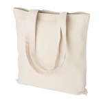 Bolsa de 100% algodón en color natural con asas a juego 280 g/m2 color caqui primera vista