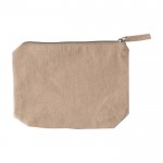 Neceser de algodón reciclado con cremallera a juego 280 g/m2 color caqui segunda vista