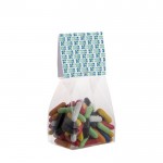 Bolsa de caramelos de regaliz con cabecera personalizable 100g color transparente vista principal