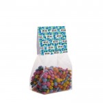 Bolsa de mini chocolates con cabecera personalizable 100g color transparente vista principal