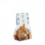 Bolsa de surtido de Jelly Beans con cabecera personalizable 100g color transparente vista principal