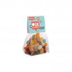 Bolsa de surtido de Jelly Beans con cabecera personalizable 100g color transparente