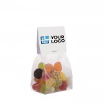 Bolsa de mix de gominolas con cabecera personalizable 100g color transparente vista principal