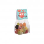 Bolsa de mix de gominolas con cabecera personalizable 100g color transparente