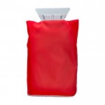 Raspador de hielo con guante protector y acolchado interior color rojo segunda vista frontal