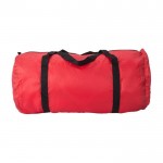 Bolsa deportiva de lona plegable con amplio compartimiento color rojo tercera vista