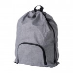Mochilas para propaganda de poliéster plegable y bolsillo exterior color gris primera vista