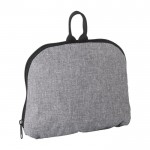 Mochilas para propaganda de poliéster plegable y bolsillo exterior color gris cuarta vista