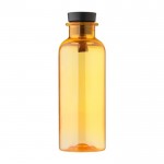 Botella de RPET con asa de goma y detalle de bambú 500ml color amarillo primera vista