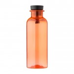 Botella de RPET con asa de goma y detalle de bambú 500ml color naranja primera vista