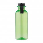Botella de RPET con asa de goma y detalle de bambú 500ml color verde claro segunda vista