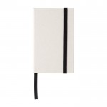 Libreta reciclada de tapa dura con elástico negro hojas a rayas A6 color blanco/negro primera vista