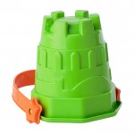 Cubo de playa para niños con palas, rastrillo, colador y moldes color multicolor cuarta vista