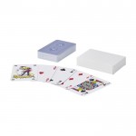 Baraja de cartas clásica con 54 naipes y 2 comodines en caja papel color blanco