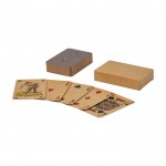 Baraja de cartas clásica con 54 naipes y 2 comodines en caja papel color natural