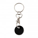 Llavero metálico con moneda para carro en distintos colores color negro segunda vista frontal