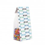 Bolsa de mini chocolates con cartón personalizable 100g color transparente vista principal