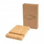 Soporte de bambú para dispositivos electrónicos con dos ángulos color madera
