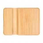 Soporte de bambú para teléfono con ángulo de visión ergonómico color madera segunda vista frontal