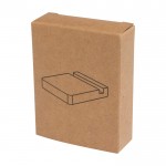 Soporte de bambú para teléfono con ángulo de visión ergonómico color madera segunda vista con caja